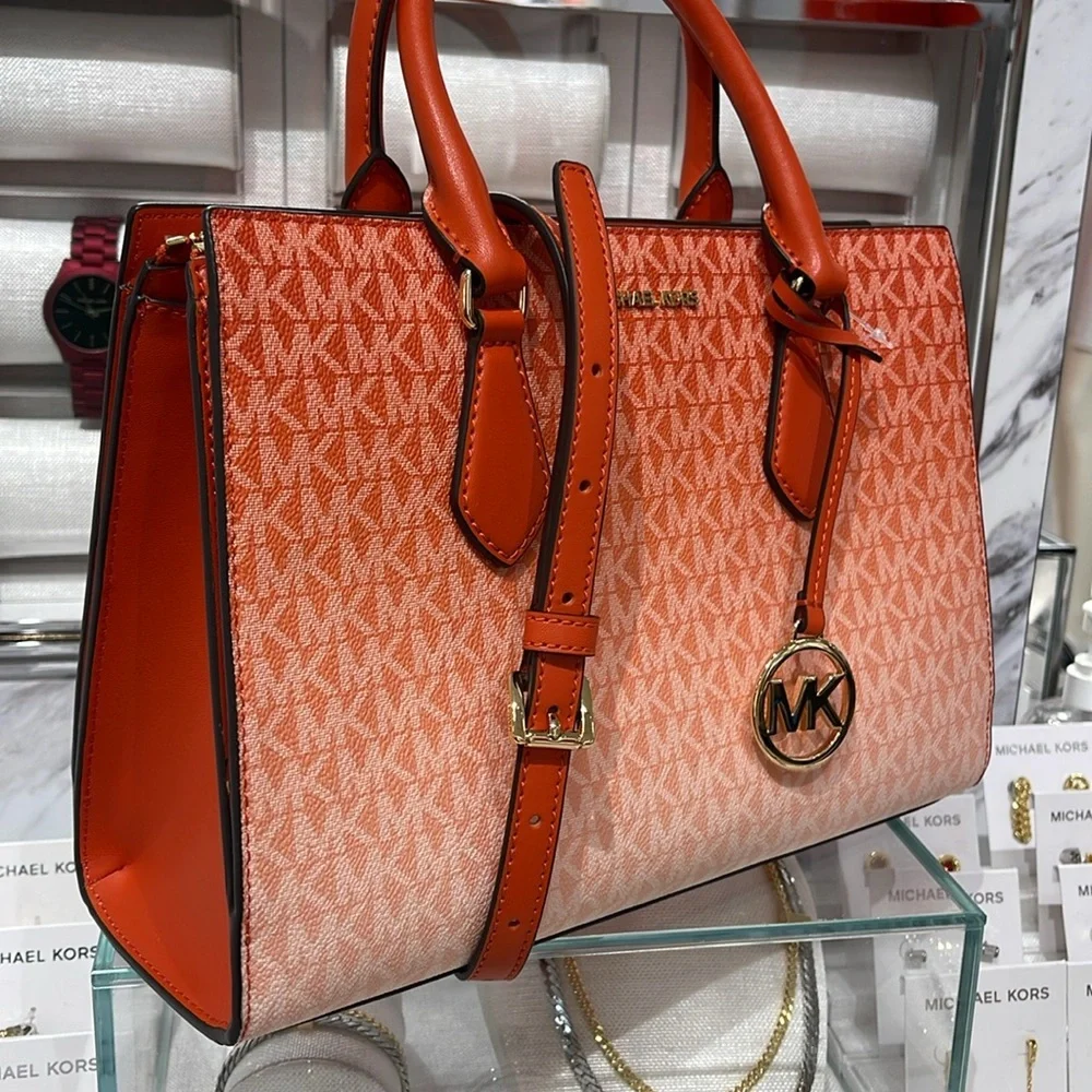 Michael Kors Sheila Medium Ombré Signature Logo Satchel Shoulder Crossbody Bag - Picture 3 of 16